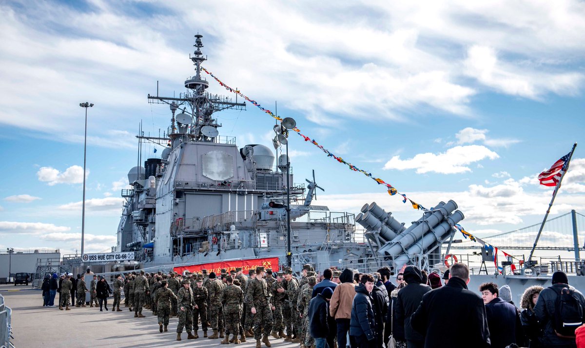 Busy day of tours at The Sullivans Homeport Pier in Staten Island. If you haven’t gone to see USS Hue City &amp; USS The Sullivans yet, you’ve got until 4 pm today. Tours tomorrow start at 9 am and end at 4 pm. #VeteransWeek