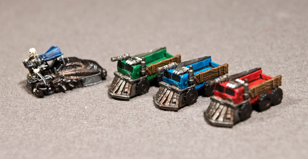 BoardGameQuest's tweet photo. Finally finished painting my trucks from Wasteland Express Delivery Service. @Pandasaurusgame https://t.co/AARL8ngrfC