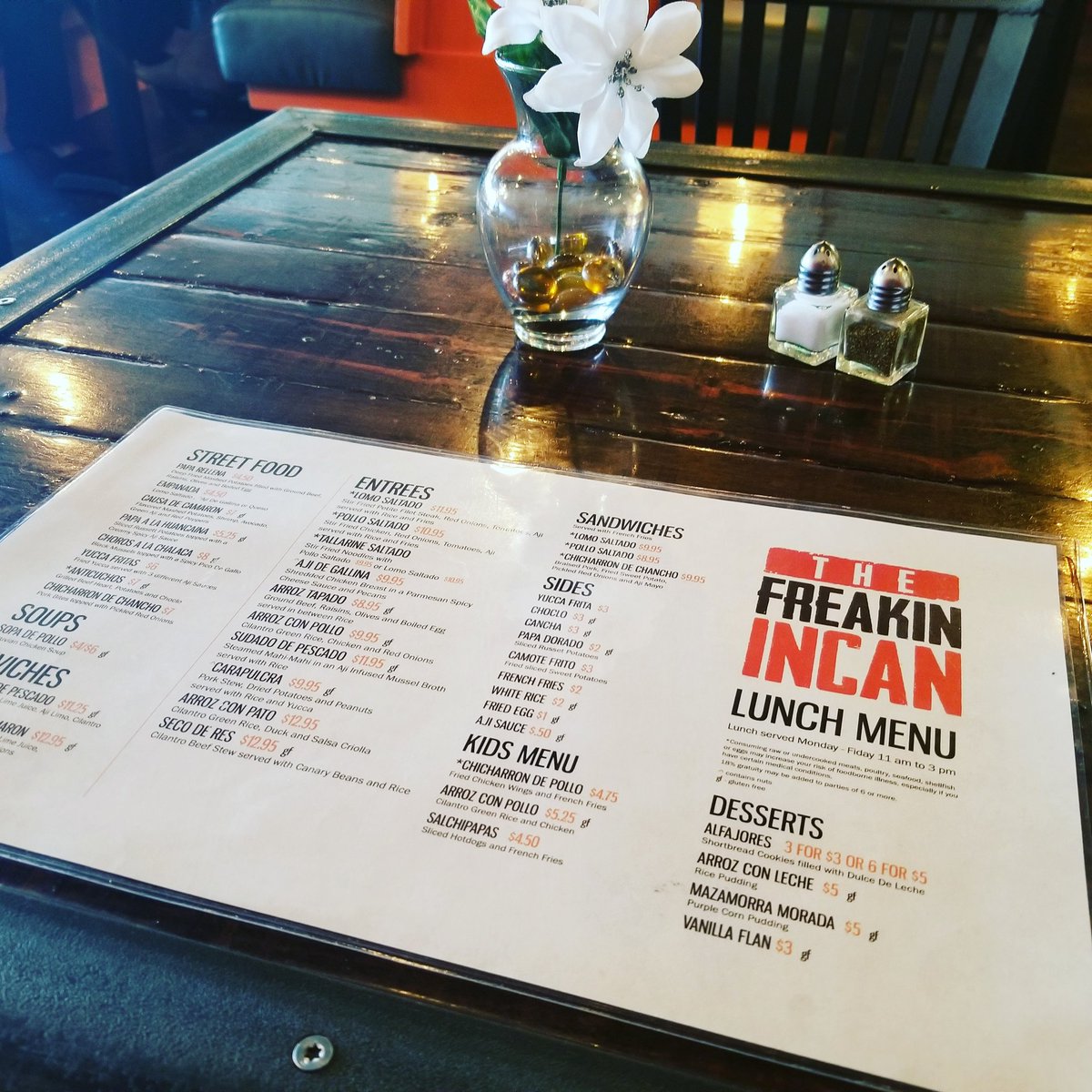 LibraRisse's tweet photo. Giving the new #Peruvian spot a try! #TheFreakinIncan #ItsWhatsForLunch #HappyFriday @TheFreakinIncan https://t.co/uLD7IscjtR
