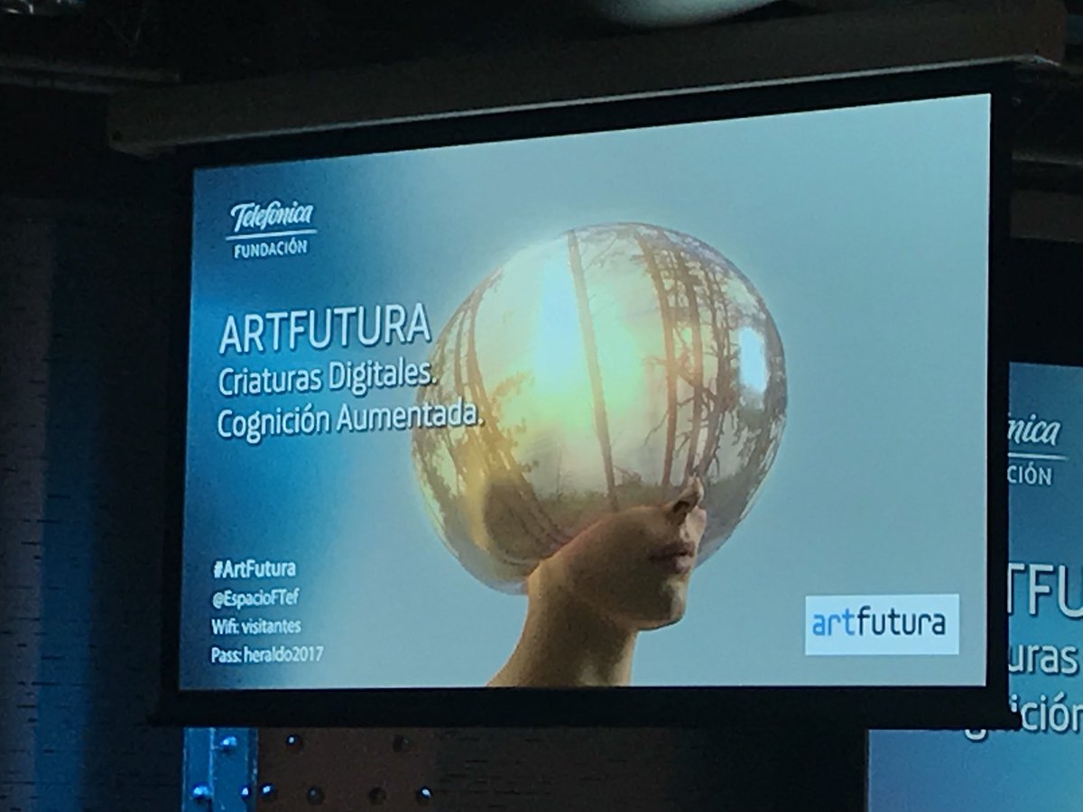 NohelisRuizA's tweet photo. Todo listo Cognición Aumentada con @LuismiSamperio & @alejandrosacris #ArtFutura @EspacioFTef #futuro CRIATURAS DIGITALES #Lifehacker #ExponentialLife #SociedadInteligente https://t.co/TrCFv34A7D