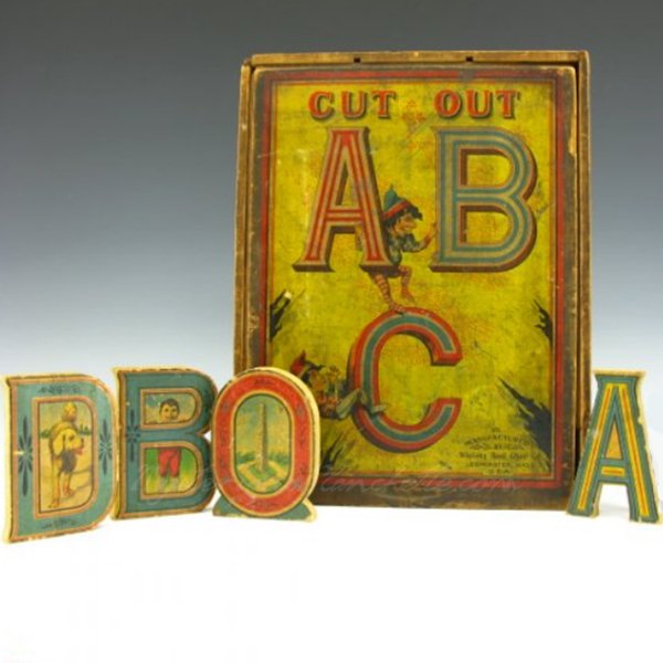What beautiful antique toys! Complete set of "ABC" wood blocks with original box. See listing for more pics: ow.ly/Ed7J30guPGU