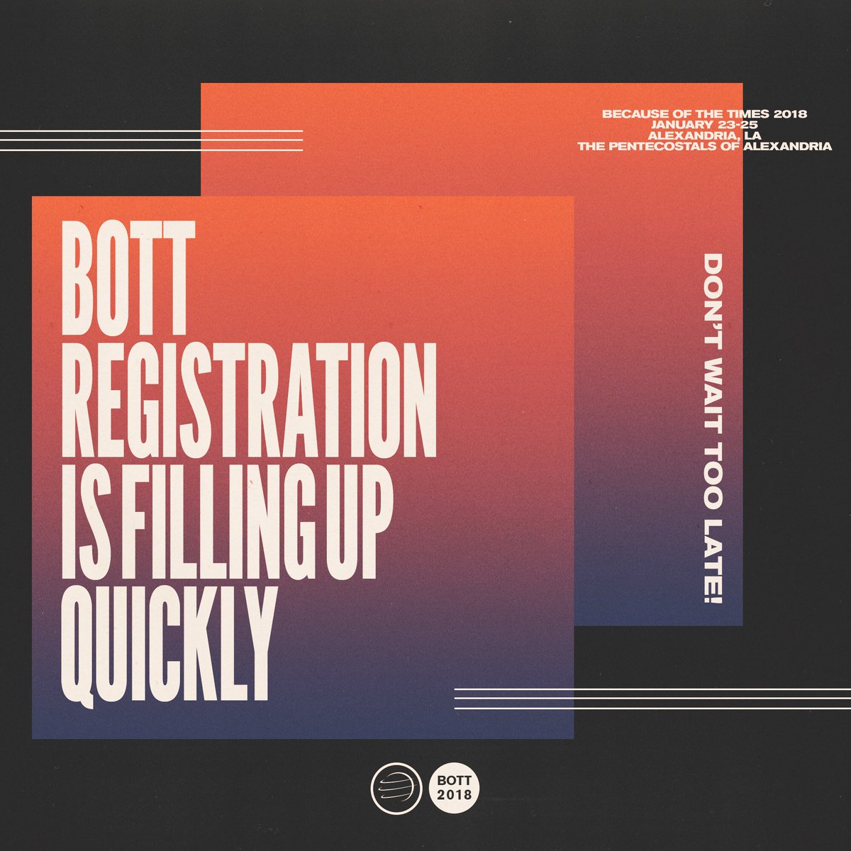 POABOTT's tweet photo. We’re filling up fast, so don’t wait too late!! 
Register for BOTT 2018 at
https://t.co/QEEKACB2Qy https://t.co/h6aZTO89AB