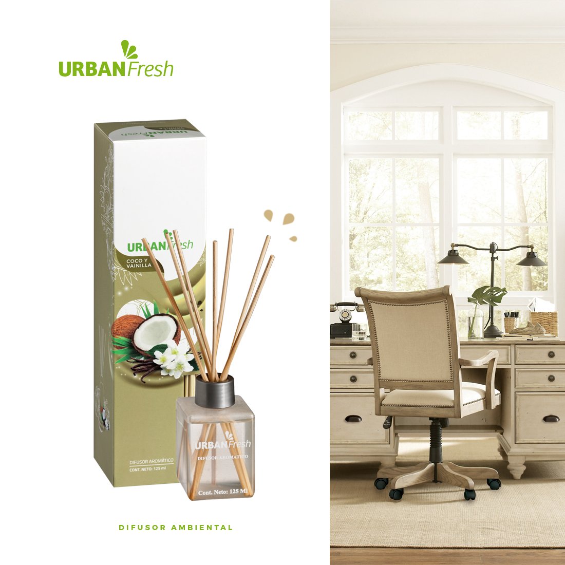 urbanfresh_ok's tweet photo. #TipFresh ✅ Para la oficina de tu casa es ideal nuestro difusor ambiental URBAN FRESH Coco Vainilla. 👌 #Fragancia especiada y frutal. 🥥🍃 #UrbanFresh #HomeOffice https://t.co/3w845uso10