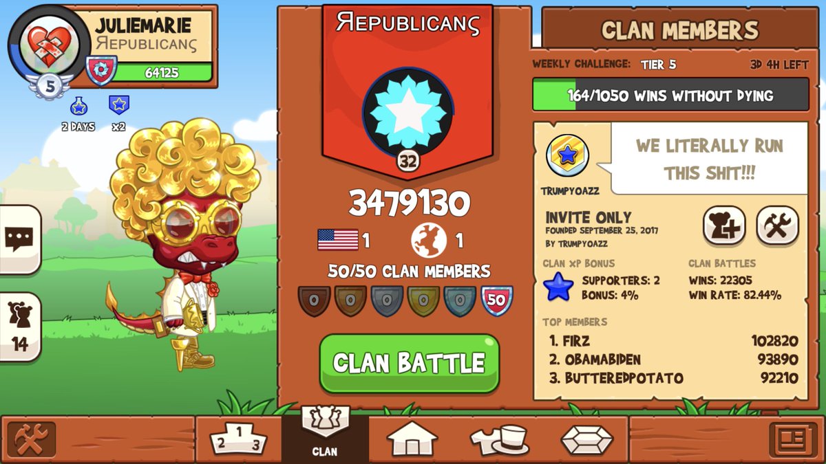 RepublicansFRA's tweet photo. What a lovely feeling and a great accomplishment to our clan!!!! So proud of everybody that grinded and helped!!! ❤️ #numberone #funrunarena https://t.co/biO2gpw7IK