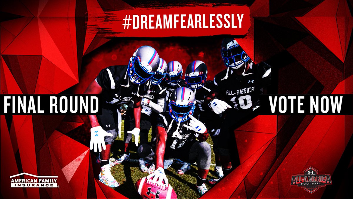 UANextFootball's tweet photo. FOURTH ROUND! Who will earn the final two spots in the 2018 @UAFootball All-America Game? Vote in the @amfam #dreamfearlessly Fan Vote - https://t.co/oTnY40FVTK https://t.co/XbezCJ8I8N