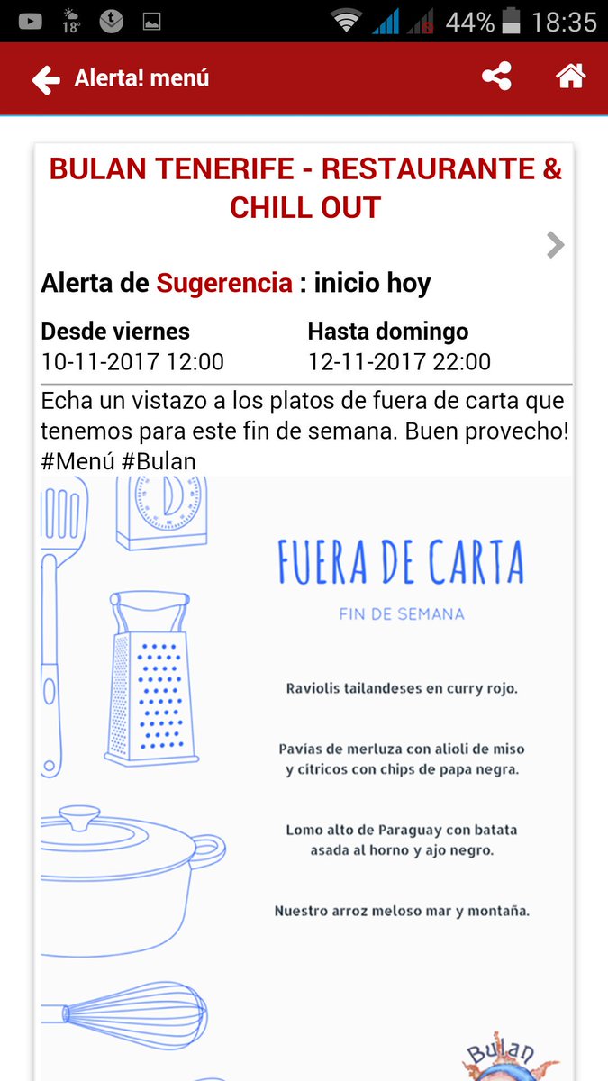 Alertamenu's tweet photo. @BulanTenerife  https://t.co/rACYKbcehy