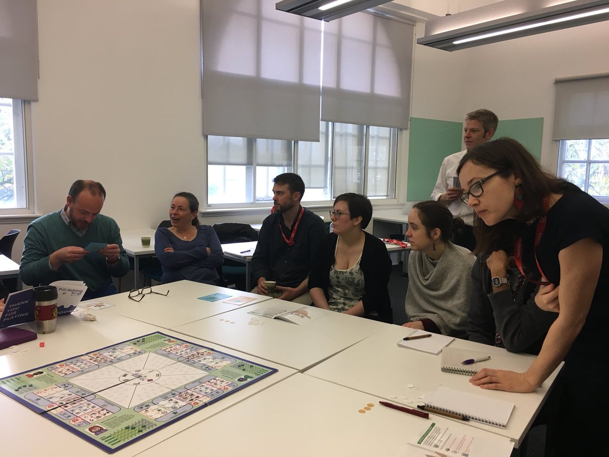 CityUniLEaD's tweet photo. Those of us from LEaD joined colleagues from @CityUniLibrary and elsewhere in @CityUniLondon as the biggest group of participants yet to play the #publishingtrap. 

We’d love to see a companion game to teachers, to go with this one for researchers! 😉 https://t.co/cRSxJPgNJy