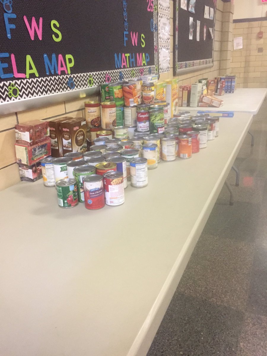 mbrougham11's tweet photo. Longfellow's tables are filling up with food! Proud of these students. @R_I_Schools #hungerdrive https://t.co/QLflUOHmhS