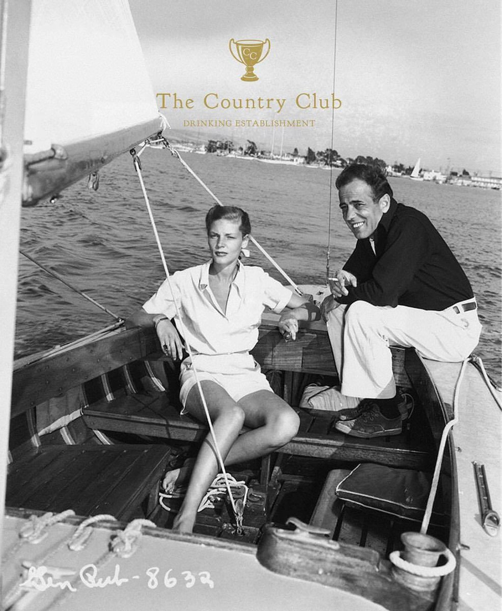 countryclubcm's tweet photo. Sailing into the weekend! Bogie and Bacall aboard their boat, Santana. Newport Bay, 1957.
#veteransdayweekend #thankyouveterans #countryclubcm #comingsoon https://t.co/CwPwmnmUq1