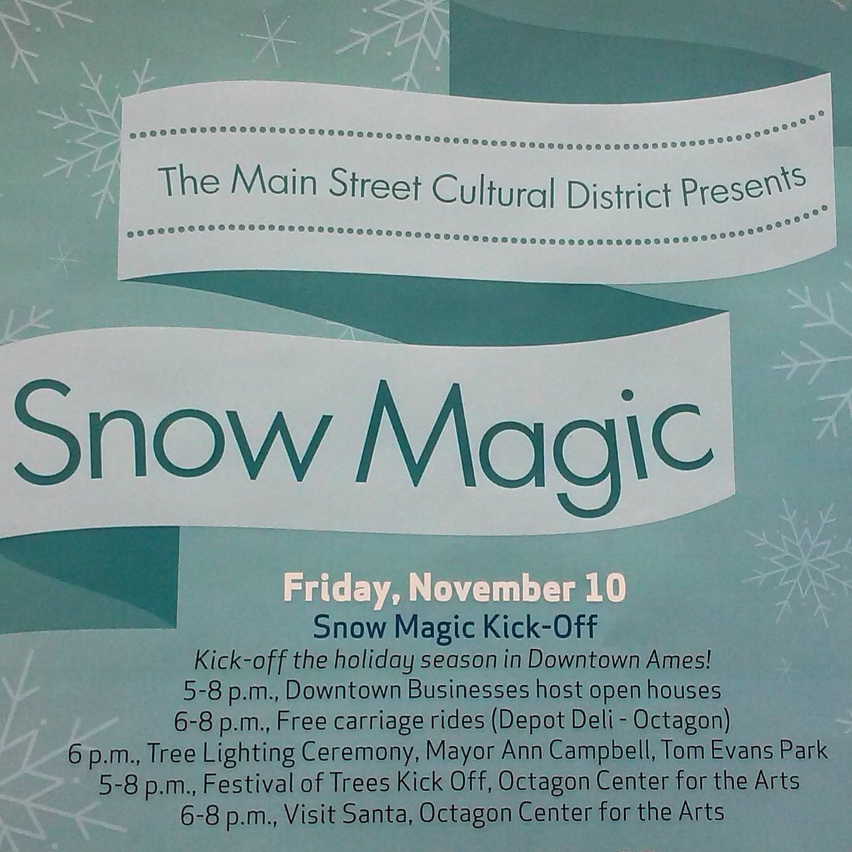 RandomGoods's tweet photo. Snow Magic Kick-Off is tonight!  We'll be open until 7 pm! Complimentary hot cocoa after the tree lighting ceremony at 6 pm.  See you soon! #RandomGoods #snowmagic #UGLYCHRISTMASSWEATER https://t.co/WuPQkH2pQd