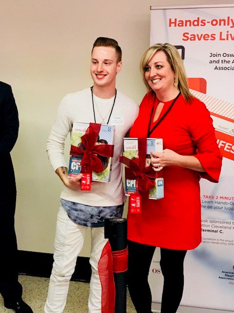 OswaldCompanies's tweet photo. Our second Hands-Only #CPR Kiosk, in partnership with @ClevelandAHA, has officially launched in terminal C. Thank you to everyone who came out to celebrate #CPR with us! @GoingPlacesCLE #CPRoswald https://t.co/TsFKlNQG7f