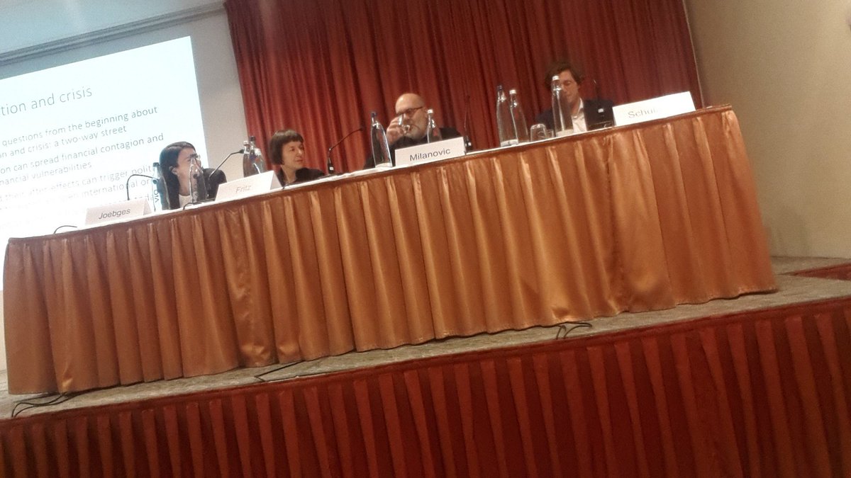 SGechert's tweet photo. Brilliant Friday Panel @FMM_macro #21FMM @BrankoMilan Barbara Fritz Moritz Schularick perspectives on #globalisation #Macroeconomics @IMKFlash @boeckler_de https://t.co/iqBwl7p6S9