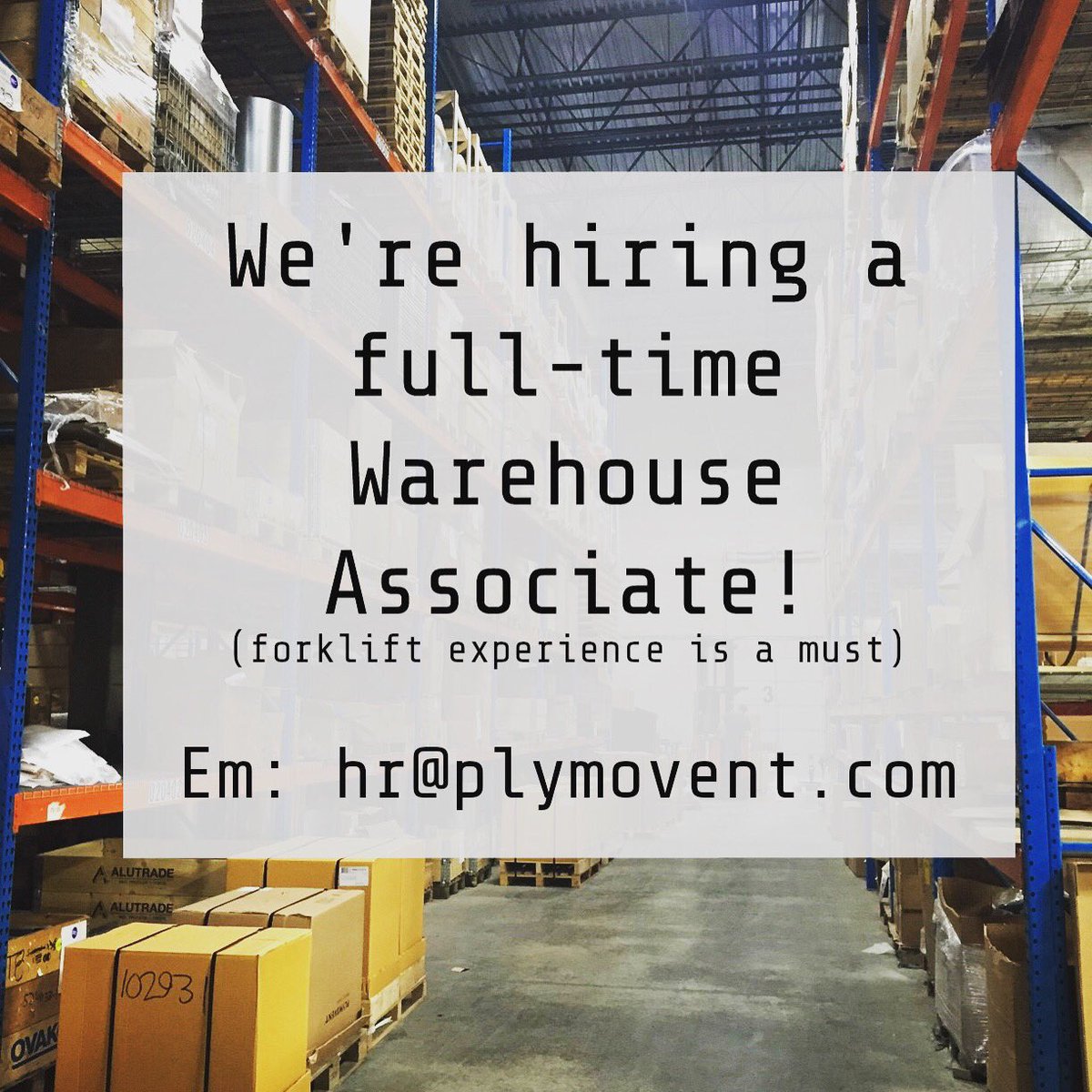 PlymoventUSA's tweet photo. We're hiring! If you're interested or know someone that is, email hr@plymovent.com. #worknj #njjobs #hiring #nj https://t.co/j3pL01r2EE