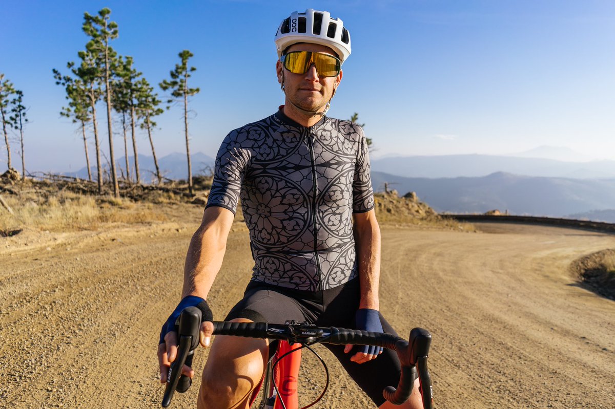 iamtedking's tweet photo. I’ve been part of the @velocioapparel family since 2015 and this Stained Glass jersey shatters the mold. It’s a stone cold stunner. https://t.co/CiBpuCk1X1