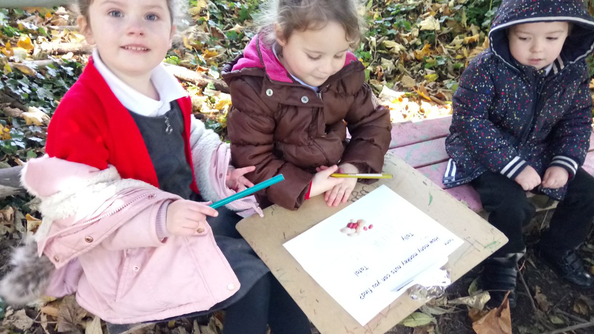MonksAbbeyFS2's tweet photo. Today we were on the lookout for monkey nuts left behind by the squirrels... #monksabbeycounts https://t.co/hnTXrRPIhQ