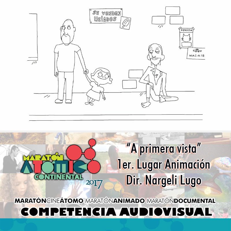 Maratomico's tweet photo. #Cortometraje 1er. Lugar #Maratomico2017 Animación @FestCineVzlano #FCV2017: "A primera vista" de Nargeli Lugo -> https://t.co/U9z8GzNi5R https://t.co/MykkefuSgu