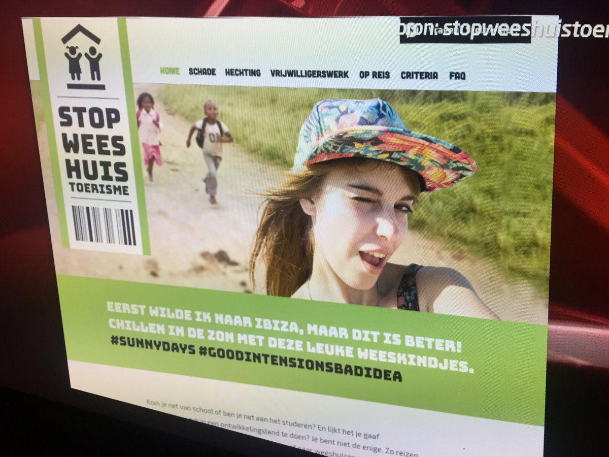 MaikeHVNL's tweet photo. Vrijwilligerswerk doen in #weeshuis is goed bedoeld maar doet meer kwaad dan goed. Weeshuizen zijn vaak corrupt en alleen gericht op geld verdienen voor de baas ipv voor de kinderen. Daarom campagne #BetterCareNetwork #stopweeshuistoerisme #goodintentionsbadidea. Straks in #hvnl https://t.co/RDl8G52W0q