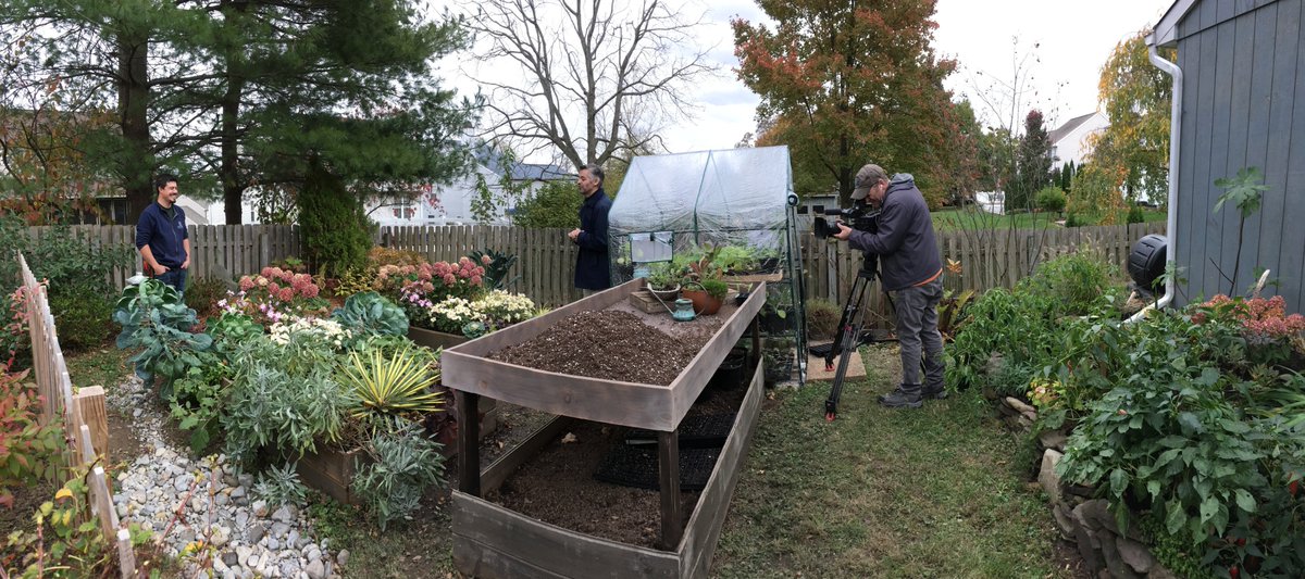 ddcworks's tweet photo. We’re on set to show a sneak peak of an upcoming @6abcFYIPhilly segment for the Philly Home Show.  With the topic being Edible Landscaping, companion plants and small space gardening, we’re glad to get it in before the freeze. Mother Nature defined this deadline! https://t.co/LcnrI9gcRF