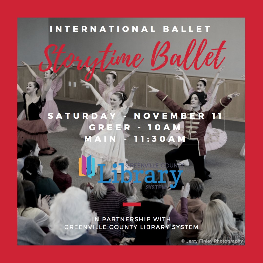 IBAcademySC's tweet photo. #IBStorytimeBallet's Clara's Nutcracker Journey is tomorrow, and it's free! Greenville County Library Greer Branch at 10 am and Main Branch at 11:30 pm. Join us and help us kick off the Nutcracker season! https://t.co/SMyOsfYniw