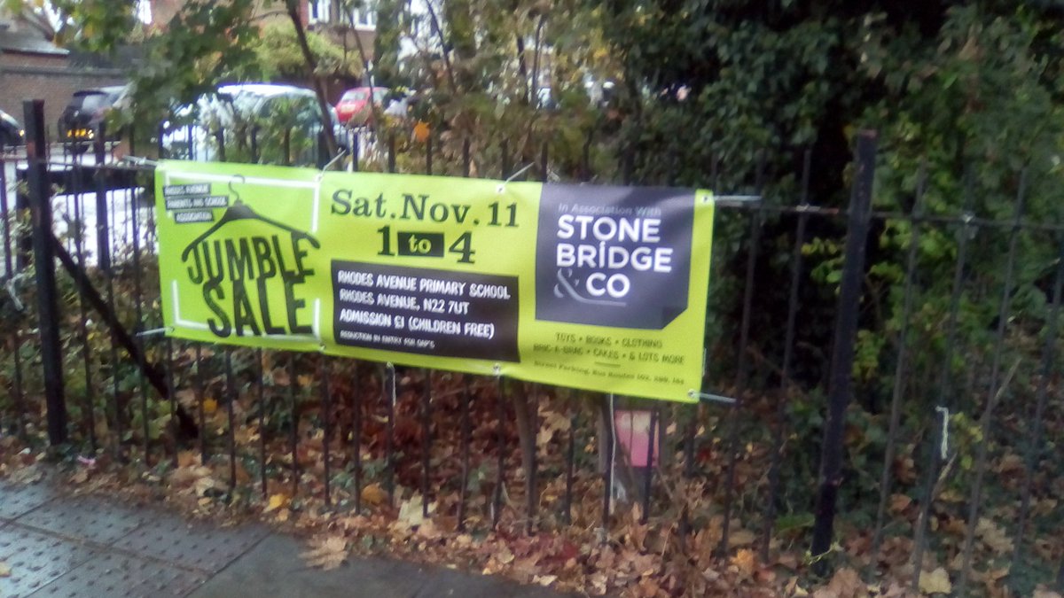 CraineLife's tweet photo. Local events... Jumble sale tomorrow 11-4 Rhodes Avenue Primary @RhodesAvePrim #TheWeekend #London #crainelife https://t.co/H91eL1KtgT