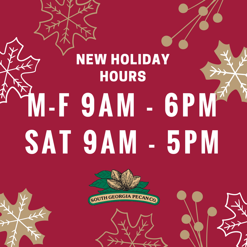SouthGAPecan's tweet photo. We're open longer hours for the holiday season. Stop in this weekend and stock up for Thanksgiving! https://t.co/5uy5FjpeNJ