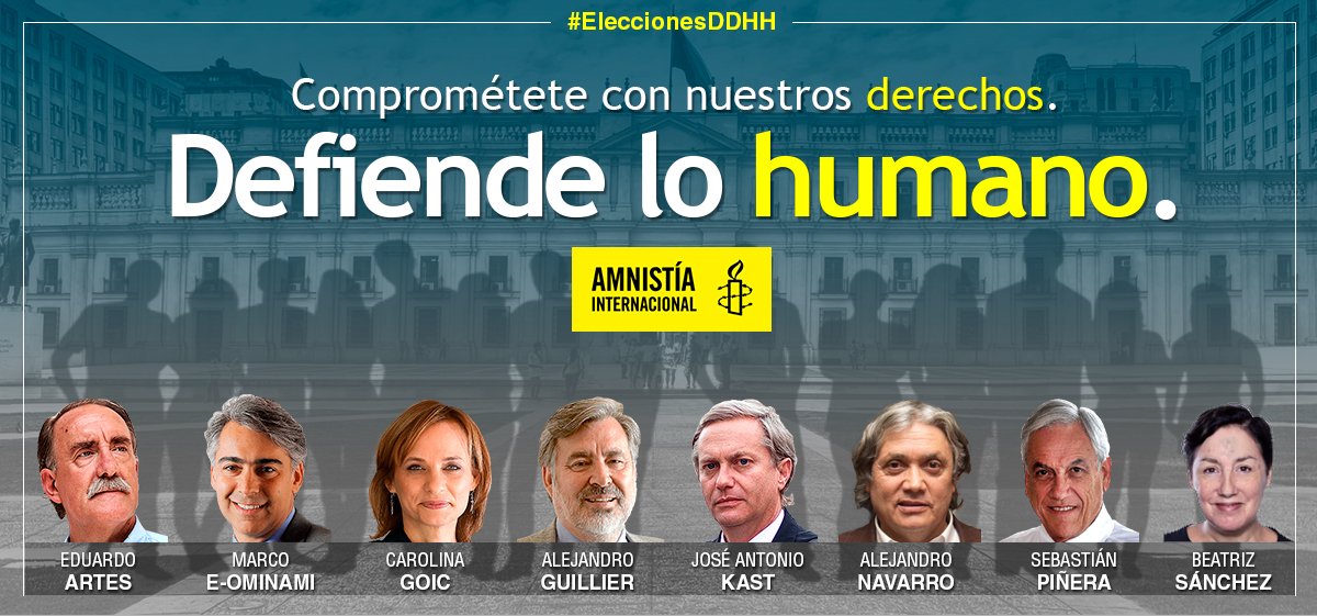 amnistiachile's tweet photo. Firma y exijamos juntos que l@s candidat@s se comprometan con los #DerechosHumanos https://t.co/5xsuTx0Wsl #EleccionesDDHH https://t.co/ntk4dxv9XW