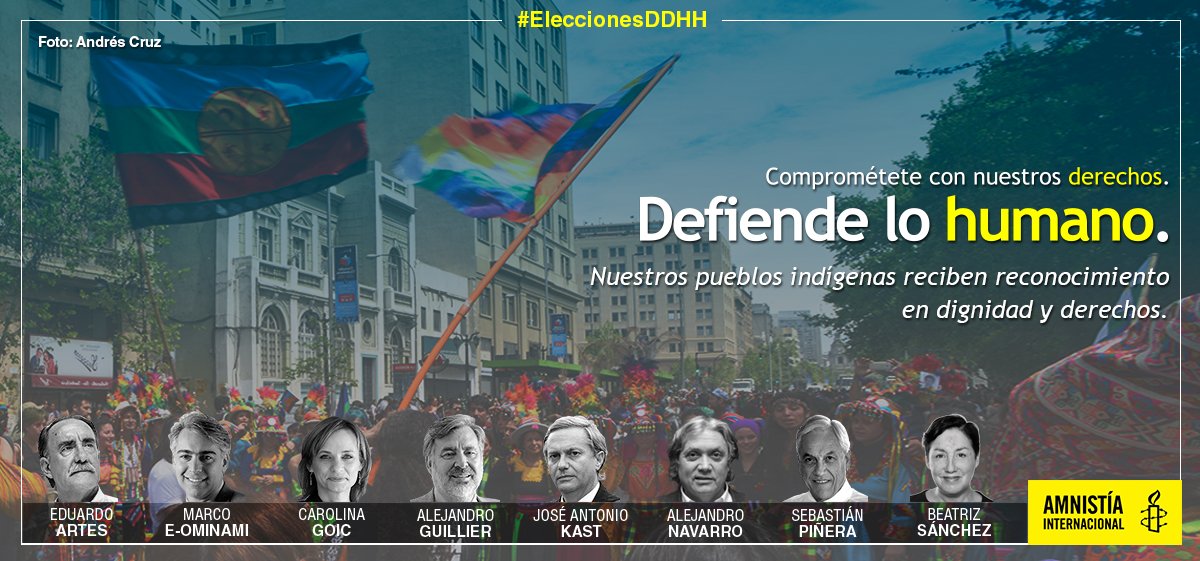 amnistiachile's tweet photo. Por un reconocimiento en dignidad y derechos a los pueblos indígenas! Firma y exige un compromiso https://t.co/5xsuTwJl3L #EleccionesDDHH https://t.co/eTXFs58A4y