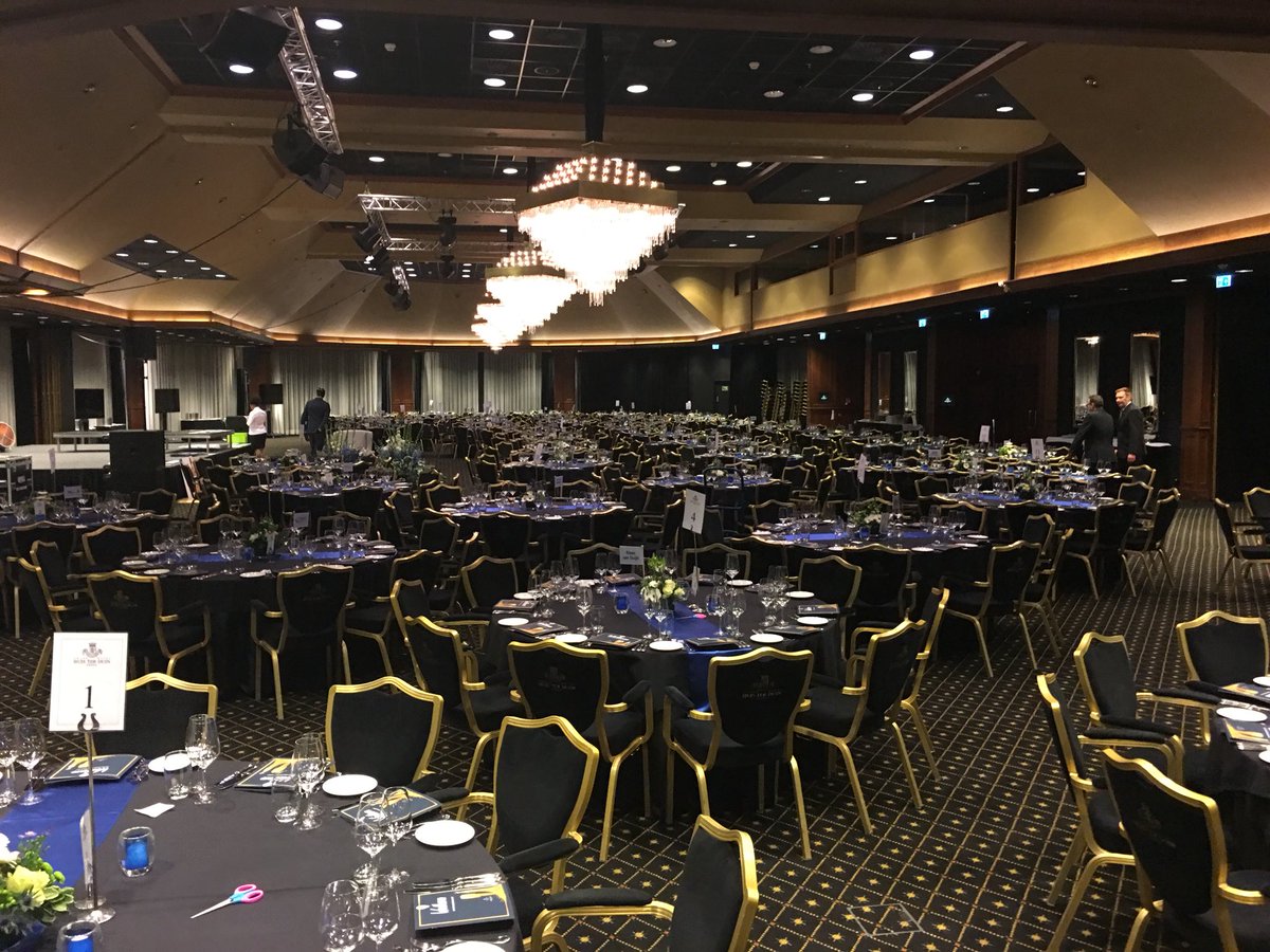 Nu nog een ‘lege’ zaal in <a href="/huisterduin/">Huis ter Duin</a>, maar morgen zijn alle 44 tafels van het Quick Boys Gala 2017 bezet