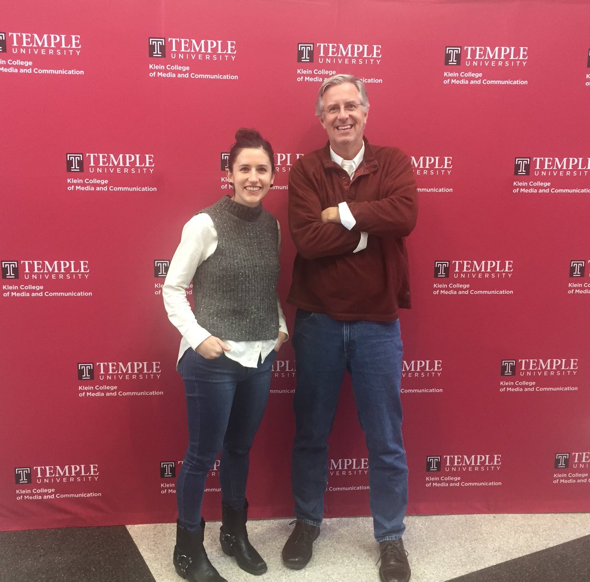 josephglennon's tweet photo. Six events. 300+ students reached. 1 potent visit. Even found time for a cheesesteak at @JoesSteaks. @RacDat from @Digitas dazzles the students of @TUKleincollege as part of the @AEJMC @ScrippsHowardFd Visiting Professor program. Thank you to all who helped make this possible. https://t.co/y9hDkFjWug