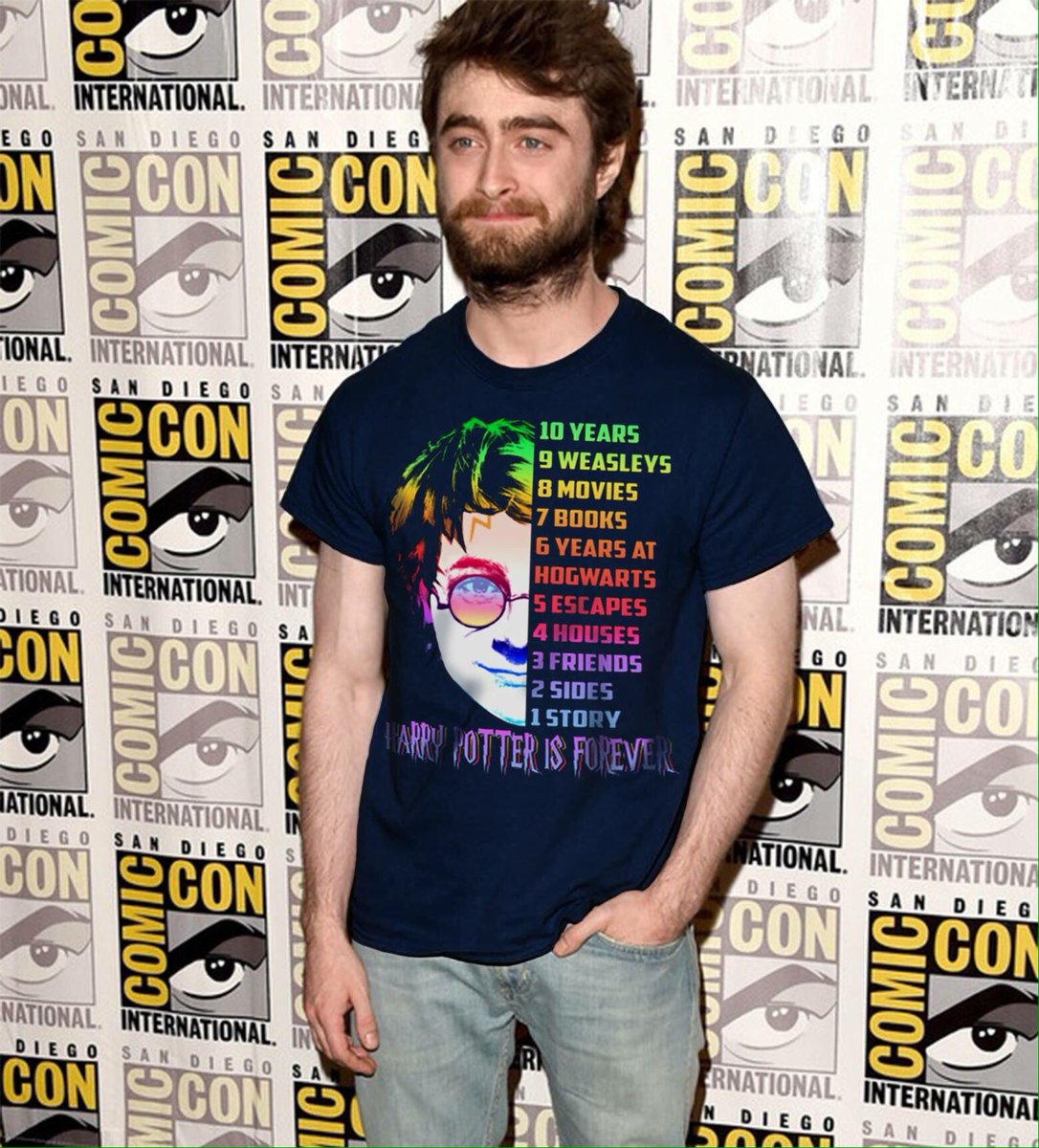 Me encanta la camiseta de Daniel Radcliffe.