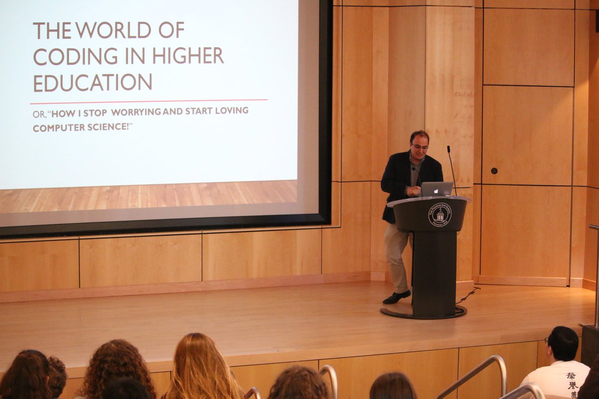 tps_news's tweet photo. Ali Shokoufandeh, Ph.D. P'19, delivered a speech--The World of Coding in Higher Education--to students on Friday, November 10, as part of this year's STEM Speaker Program. https://t.co/SYXoMbS04H