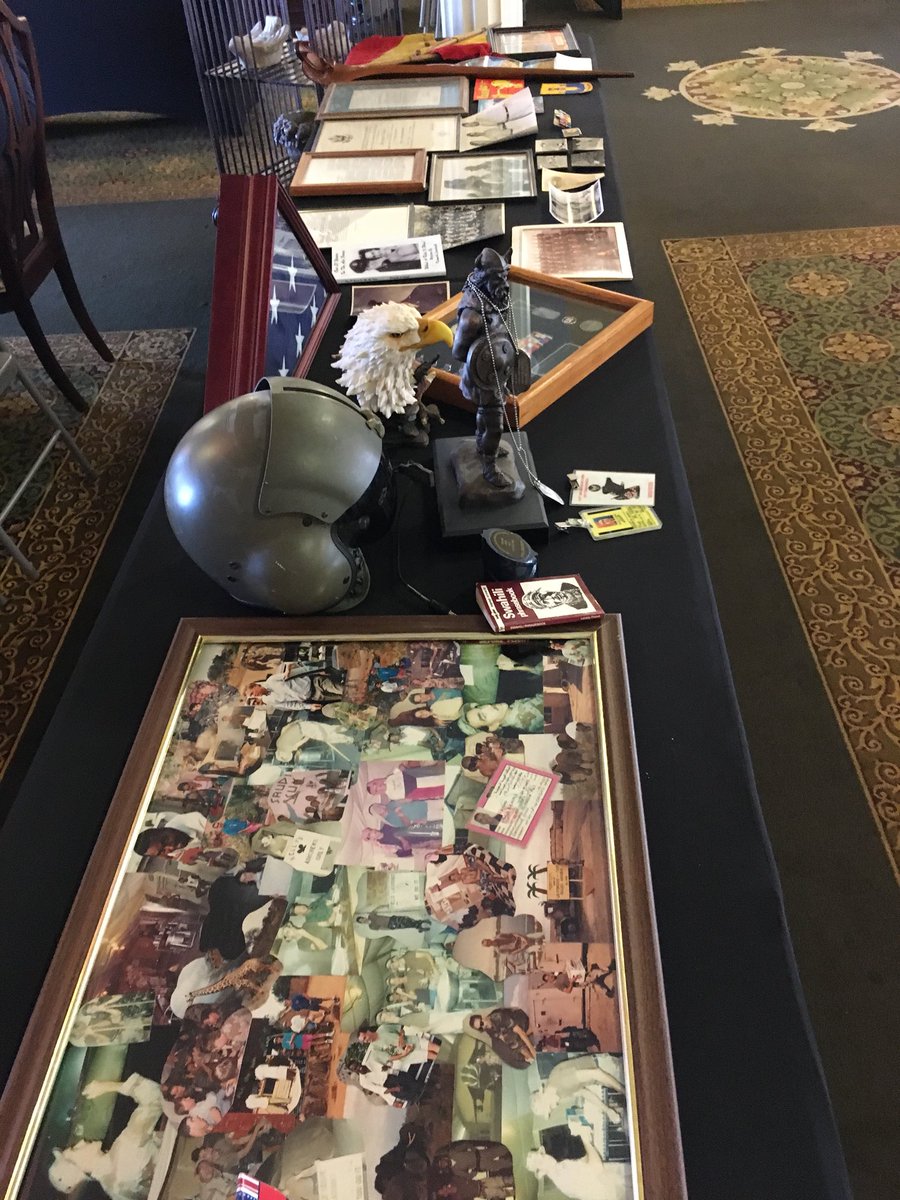 Some of the military memorabilia on display from our Veterans Day program. D Cooper &amp; D Canary both veterans and Silver Oaks employees.