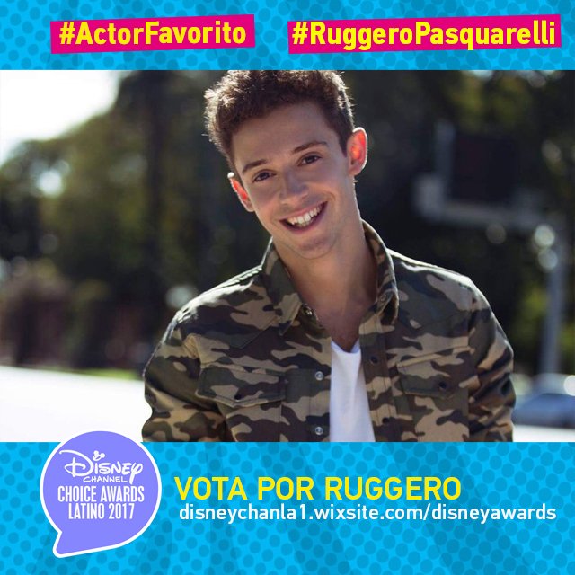 mydisneylatino's tweet photo. Vota por @_ruggero como actor del año en los #DCA2017 ingresado ahora mismo en https://t.co/ajwAvADUqi 😍🏆Y usando los hashtags #RuggeroPasquarelli #ActorFavorito https://t.co/KspjFlGo7W