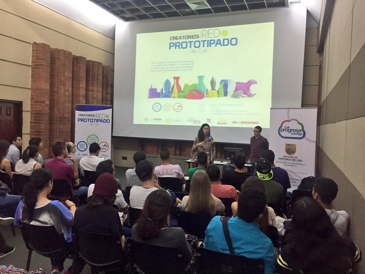 DEconomicoCali's tweet photo. Inicia el lanzamiento del programa #Creatorios que lidera la @DEconomicoCali y busca articular a través del Sistema de Desarrollo Empresarial el prototipado para emprendedores https://t.co/CYM14Unlfx