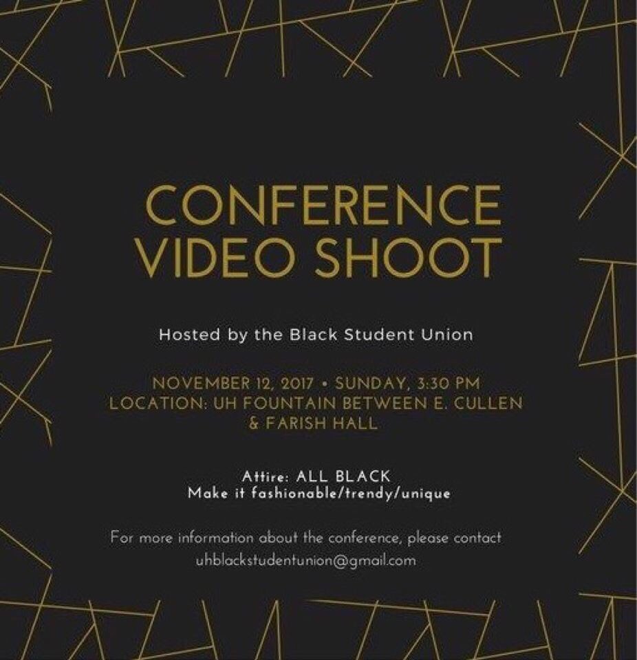 bsu_uh's tweet photo. Come out to our @bsu_uh Conference Video Shoot this Sunday!!
Pull up in all black attire and meet us at the fountain at 3:30pm!!
#ExcuseMeWhileISucceed
#BSUConference
#UHForSuccess https://t.co/ioSVve8XZS