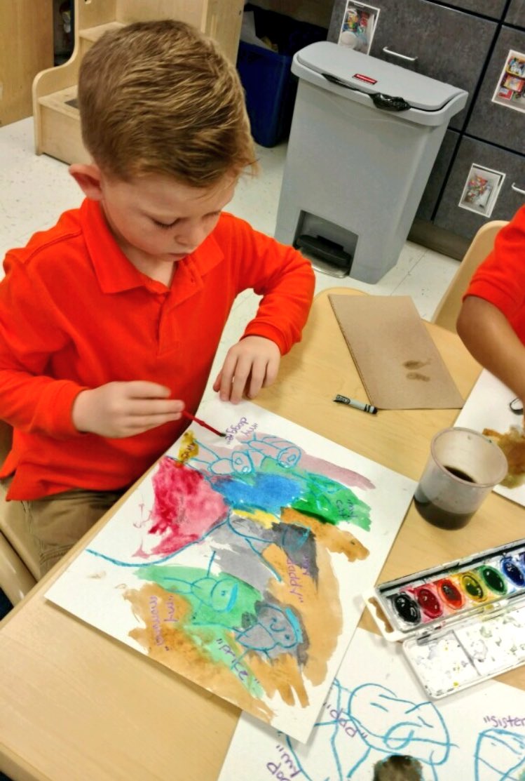 FarmerDragons's tweet photo. Borrowing an art lesson from @BrandyDurm - creating our families with crayons & watercolor paints! #jcpsearly @AssistSupArea4 @radeeda16 https://t.co/xkPOoFYnhC