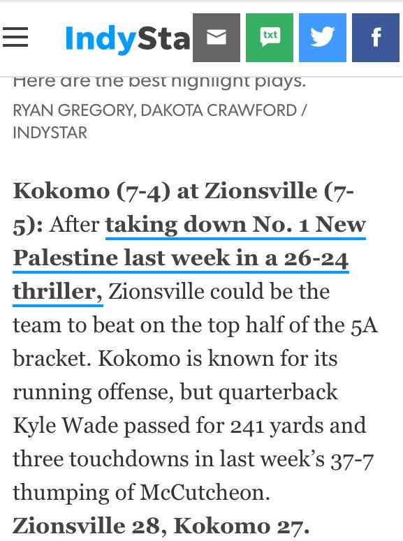 Indy Star prediction...