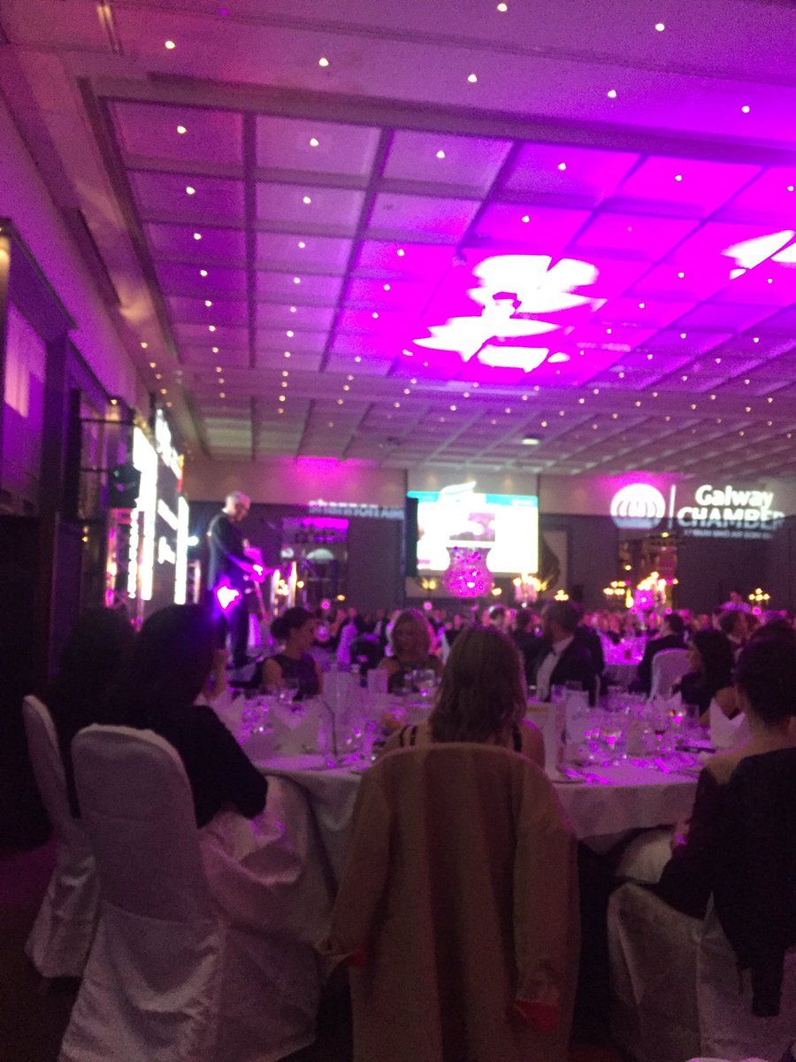 Galway_Races's tweet photo. Galway Chamber President Maurice O'Gorman giving a fantastic speech on "Why its good to do business from Galway" @galwaychamber #GCBIZAWARDS #letsdobiz https://t.co/iboqWMraBN