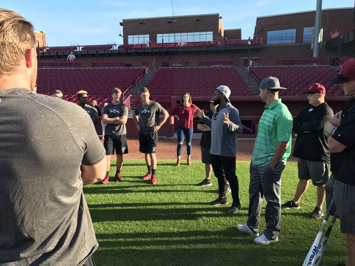 CoachCurrentCU's tweet photo. Thanks to @JackieBradleyJr and @WhitMerrifield for talking to the team today. https://t.co/58QVqvbgUB