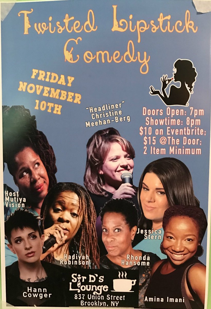 TONIGHT 8pm Twisted Lipstick Comedy Show!! #sirdslounge #twistedlipstickcomedy #parkslope #brooklyn #nyc