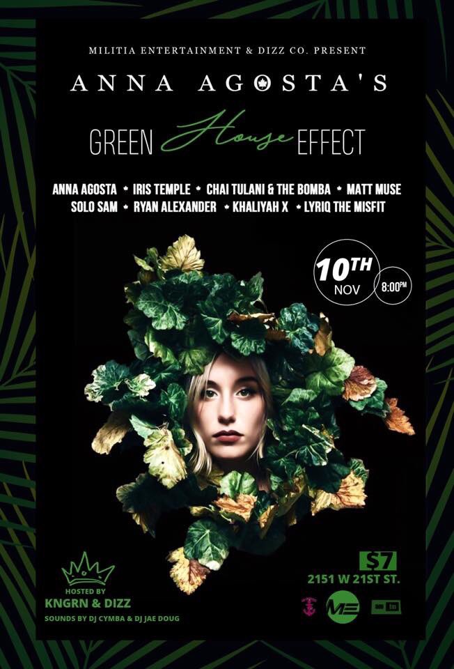 snbjrrecords's tweet photo. Catch @jAE_DouG providing sounds for @AnnaAgosta “Green House Effect” at @amfmlife TONIGHT at 8pm!  Don’t miss it! #tkYL #AEmix #JustRise🚀 https://t.co/WwB7GdSWBk