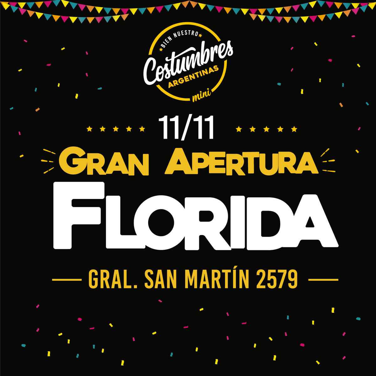 ** SEGUIMOS CRECIENDO **
Los invitamos a participar de la apertura de nuestra nueva sucursal FLORIDA. Los esperamos en General San Martín 2579 el Sábado 11/11 a partir de las 7am. Como siempre, degustación de nuestras delicias!!! 🥐🥐🥐🥐