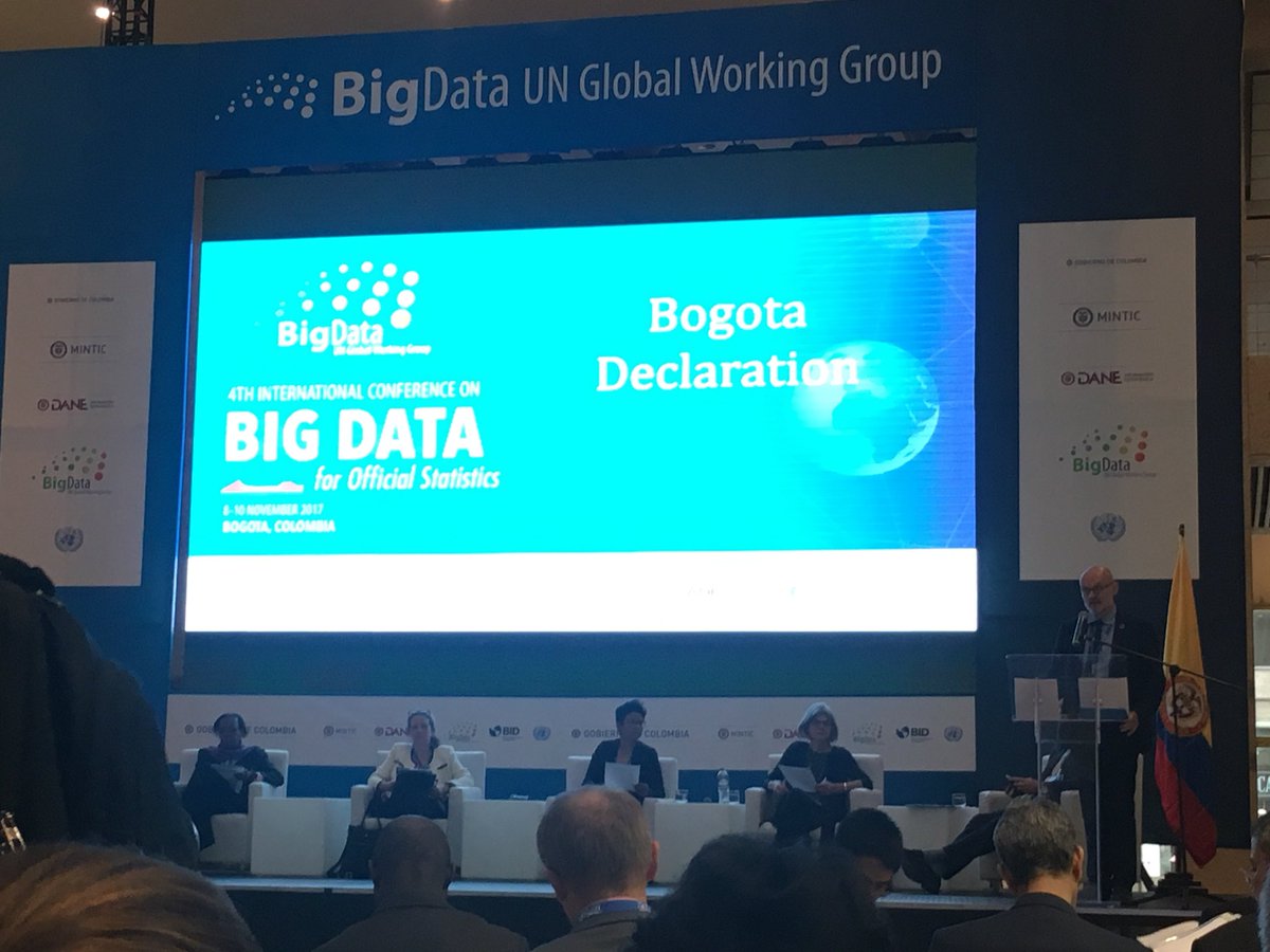 WCCityData's tweet photo. @UNBigData announces the #BogotaDeclaration towards a trusted, federated global platform to exchange ideas &amp; methods for processing, analyzing and visualizing big data #UNBigData2017 https://t.co/afI1o2nGXn