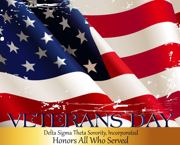 dstinc1913's tweet photo. Happy Veterans Day! Delta Sigma Theta Sorority, Incorporated honors our members and all who have served. #VeteransDay https://t.co/0P5NlNPVZz