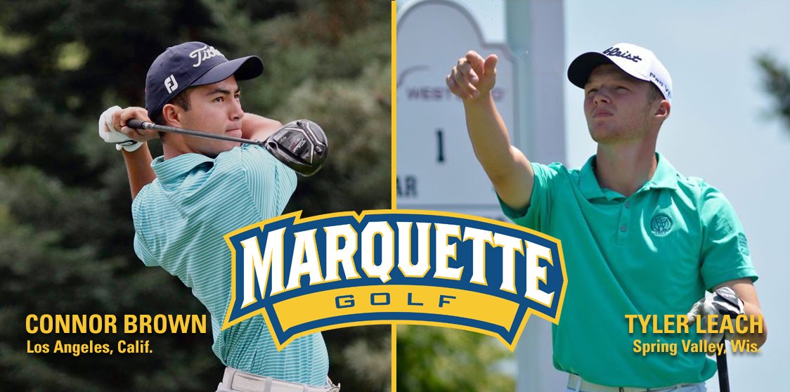 Welcome to our newest team members for the 2018-19 season, Connor Brown and Tyler Leach! #WeAreMarquette gomarquette.com/sports/m-golf/…