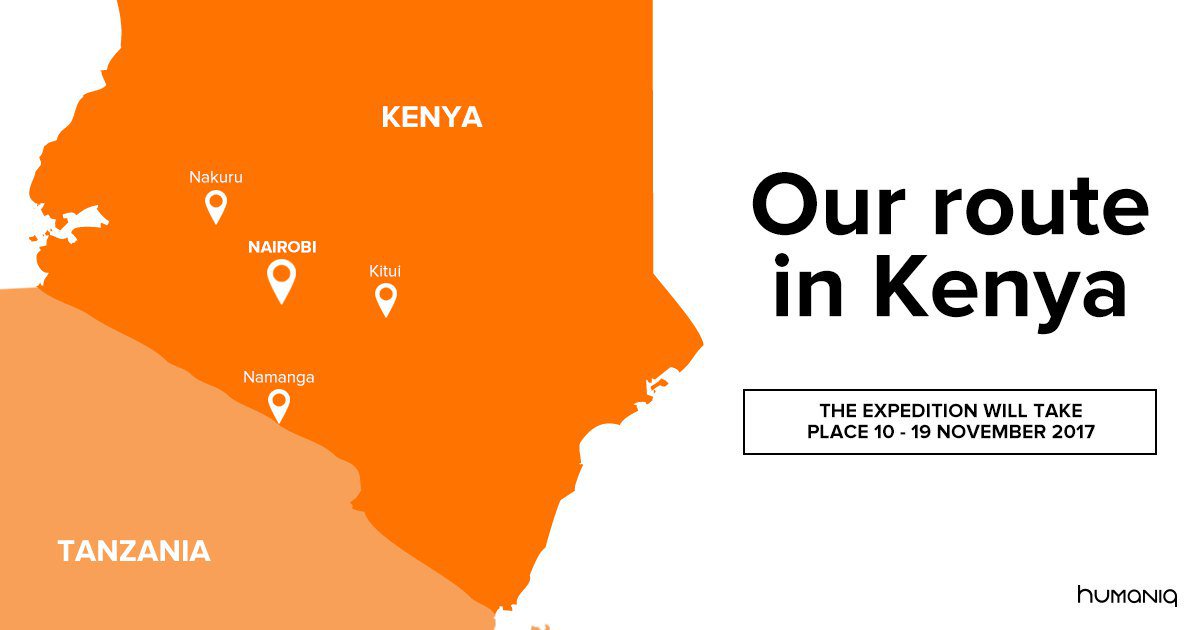 Humaniq's tweet photo. Our expedition to #Kenya has finally started! During next days, @hmqchallenge will visit Nairobi, Nakuru, Kitui, and Namanga to get to know in practice how local people live with a disconnectedness from basic financial services.
#humaniqglobalchallenge #daretoimpactmillions https://t.co/dIm84FEdIz
