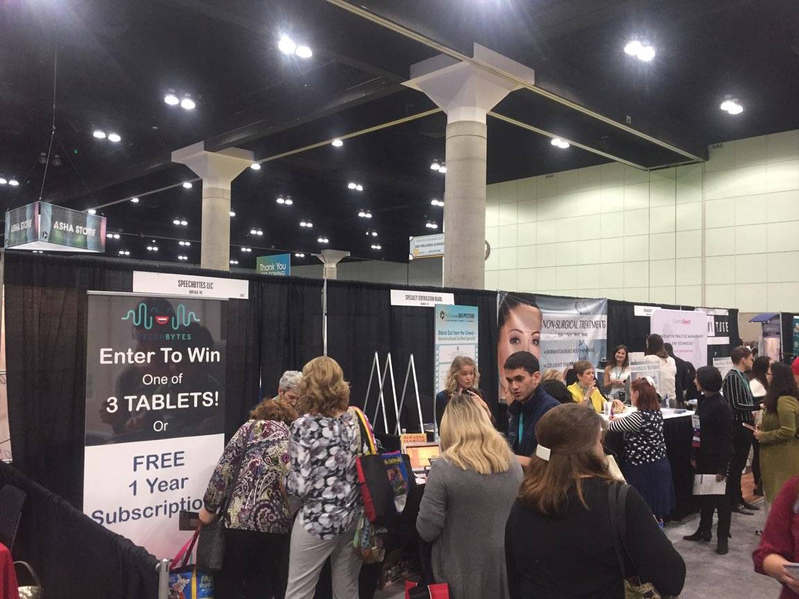 speechbytes's tweet image. Booths getting busy at #asha2017 !