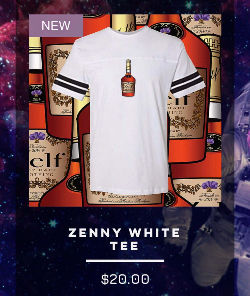New style Zenny White Tee available at the site 🥃ZelfClothing.com 👌🏽 | #ZelfClothing #new #dope #drink #ootd #ReachNewPeaks #Tshirts