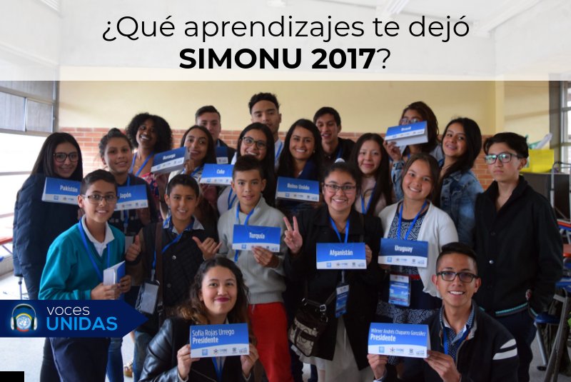OIMColombia's tweet photo. En #VocesUnidasONU los participantes de #SimONU2017 nos comentan las enseñanzas y aportes que esta simulación les dejó para su vida https://t.co/8Smlwi0ORb