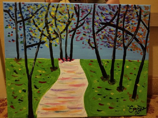 TheWayUpIowa's tweet photo. The Thurs night activities were so much fun! Thanks to participants @ the Wine&Canvas event. The Way Up is not straight/black&white.#WayUpIA https://t.co/JrSXl3OHuZ
